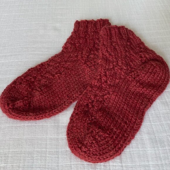 Handmade 🇨🇦 NWOT Hand Knit Alpaca & Merino Wool Reading/Bed Socks - Picture 1 of 5